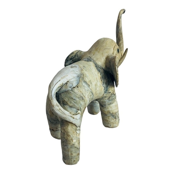 Vintage Unique Crushed Oyster ELEPHANT Figurine Statue Handmade Folk Art - Picture 5 of 5